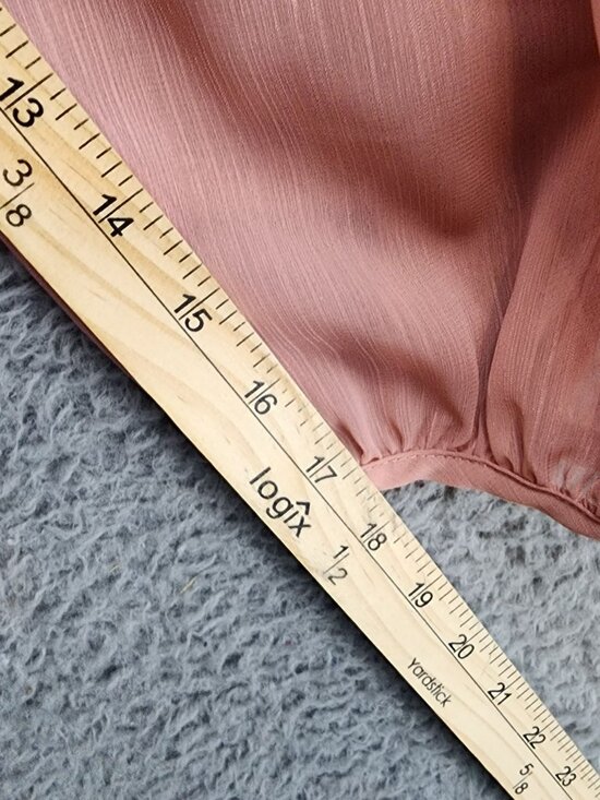 IN Studio Top Womens 2X Pink Long Sleeve Lace Detail Blouse - Picture 9 of 11